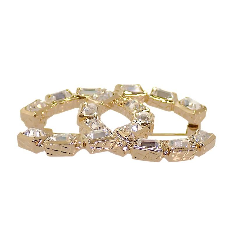 CHANEL  ABB978 Brooch gold metal/crystal Women