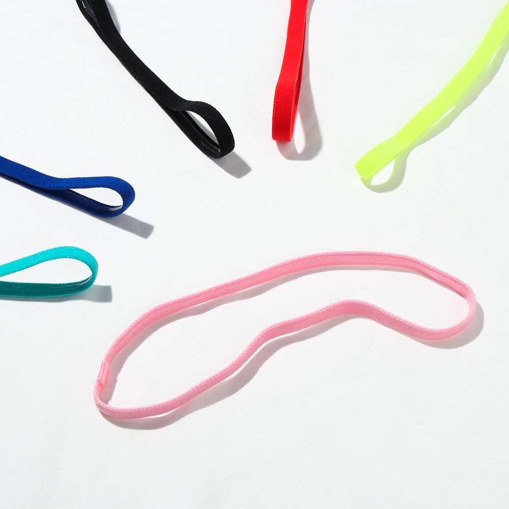 Women Men Candy Color Rubber Sweatband Head Wrap Sport Anti-slip Elastic Headband Yoga Hair Bands