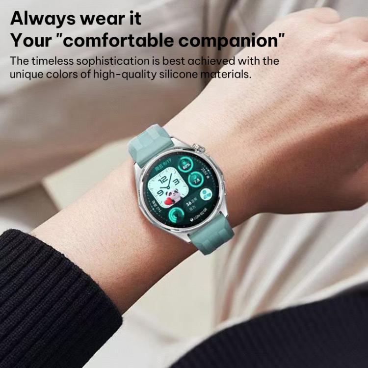 Silver‑Buckle Solid‑Color Soft‑Silicone Watch‑Band Strap, Adjustable Wrist‑Bracelet Accessory For Huawei Watch GT 6 / GT 5 46mm