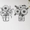 1pc Floral Home Decorations Metal Flowers Wall Art Sunflowers Wall Decor for Bathroom Living Room Home Office