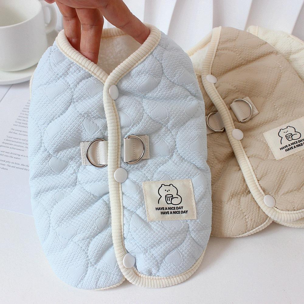 Pet Autumn and Winter Warm Vest Small Dog Thick Plush Winter Two Foot Coat Dog Clothes for Small Dogs Puppy Clothes