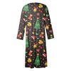 Женское повседневное миди-платье с круглым вырезом и рождественским принтом, с длинным рукавом и карманом