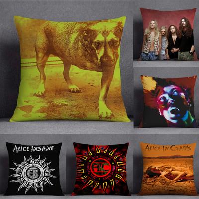 Band AAlice In CChains Pillow Case Square DoubleSided Printing Sofa Cushion Cover Pillowcase Bedroom Bedside