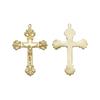 DIY Vintage Cross Pendant in Antique Brass or 18k Gold Plated, 4.8x3.4cm