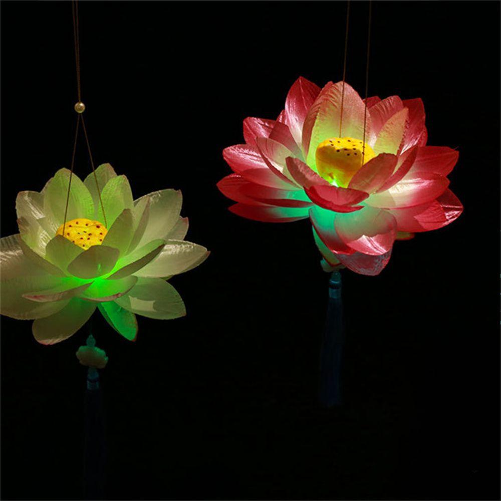 Flower Lantern Chinese Portable Lotus LED Lantern Mid-Autumn Lantern Lotus Light Festival Lantern