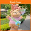 Bear Flower Plush Keychain Toy Stuffed Doll Backpack Pendant Decoration Gift