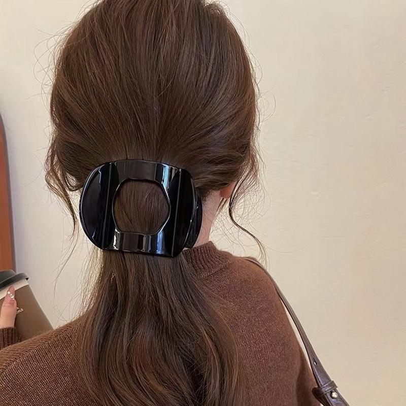 Women Vintage Flat Claw Clip Large Black Haar Spange Duck Claw Girls Plastic Duckbill Hairclip Flat Hair Clip Hair Accessories