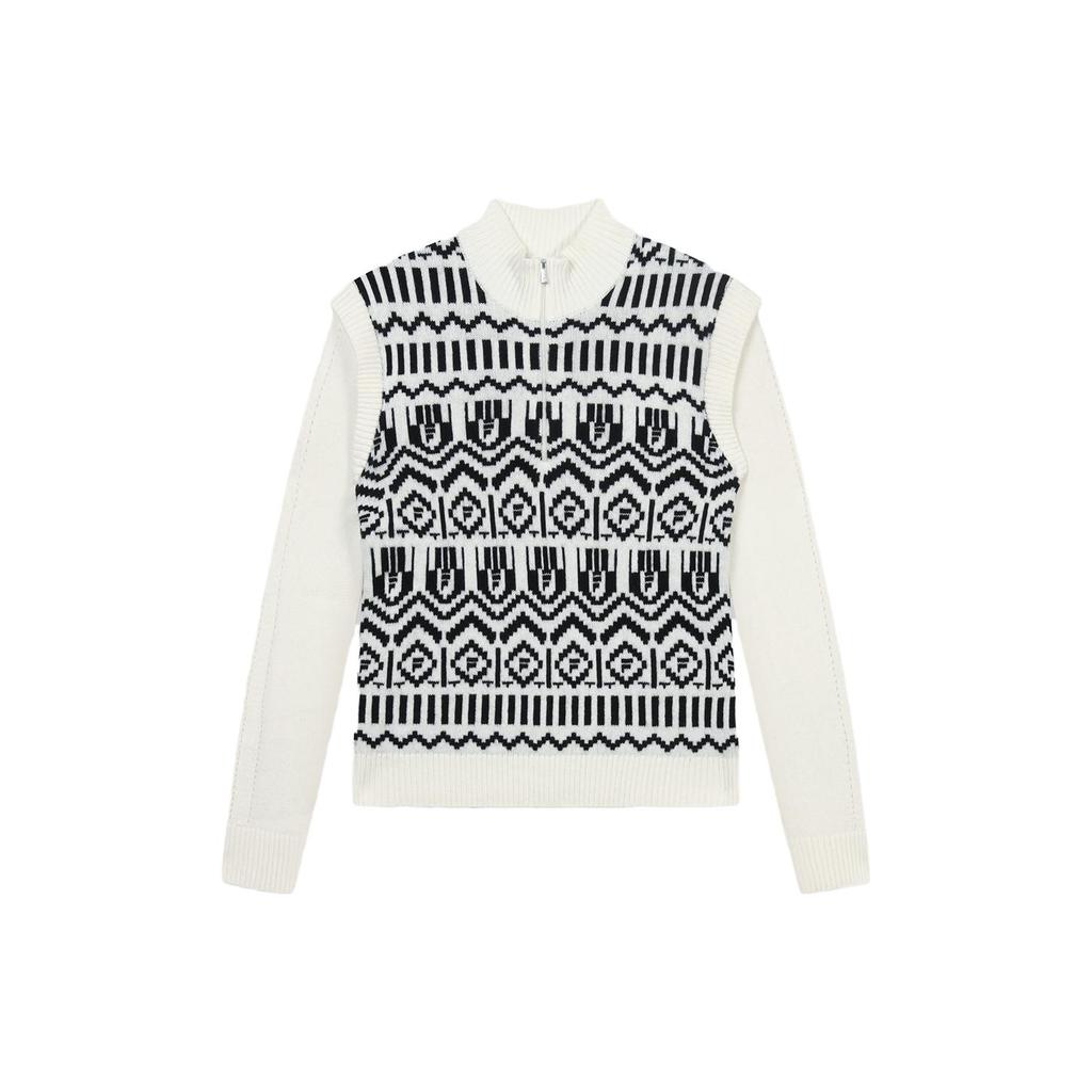 New FILA Knitwear Women's Ice Cream White F11W344404F-IV