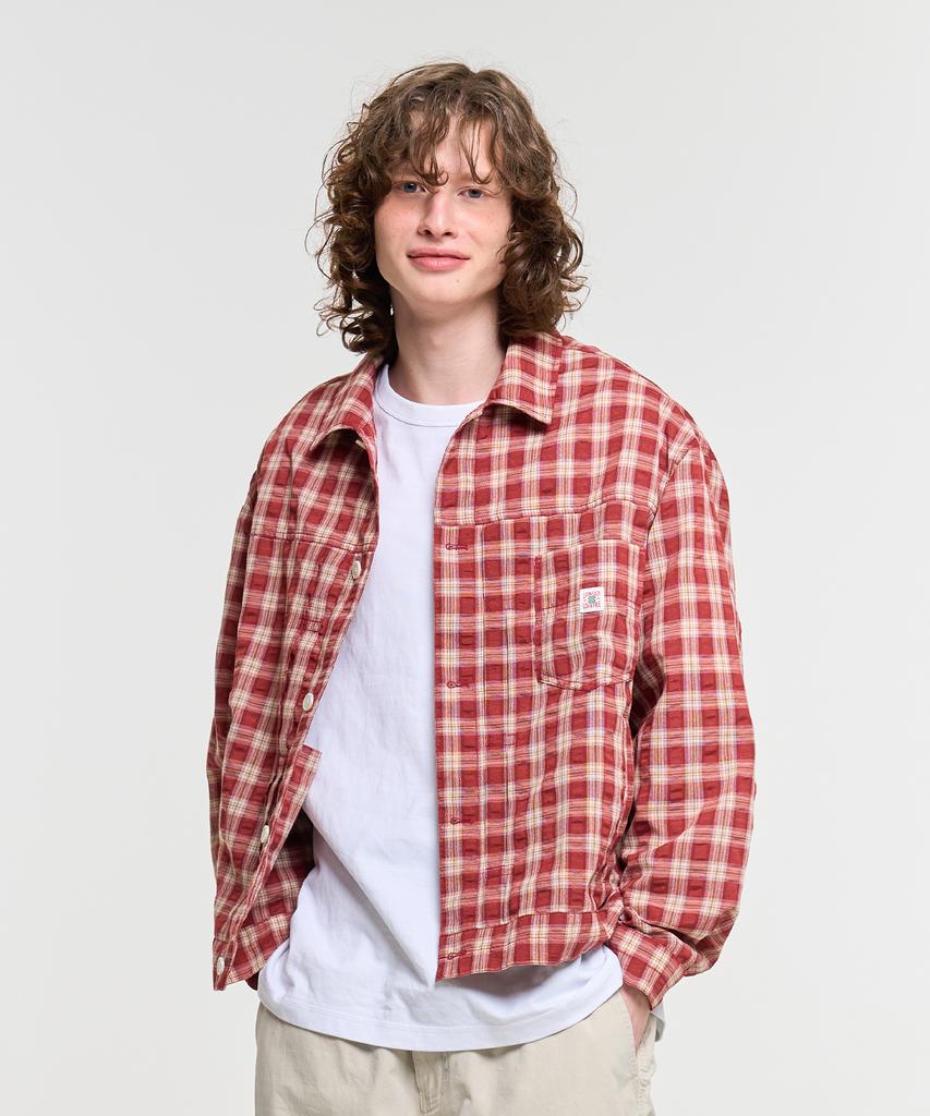 AECA Light Check Trucker-Burgundy