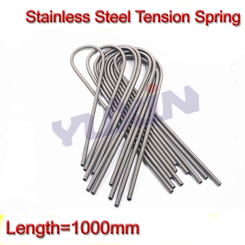 2Pcs 0.2*2*1000mm Stainless Steel Super Long Tension Spring Extension Spring Wire Diameter 0.2mm Out Diameter 2mm Length1000mm