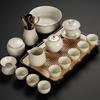 light luxury ru kiln ceramic tea set with auto water supply