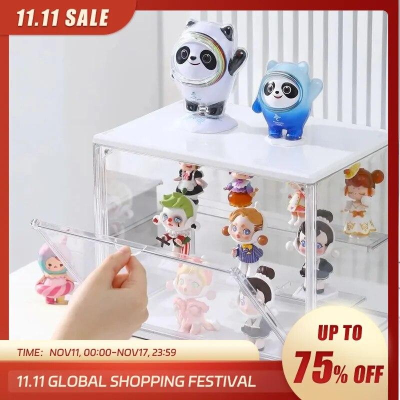 Трехслойная акриловая витрина, прозрачная лестница, ручная работа, аниме, модель автомобиля, глухая коробка для хранения, коробка для сортировки ювелирных изделий