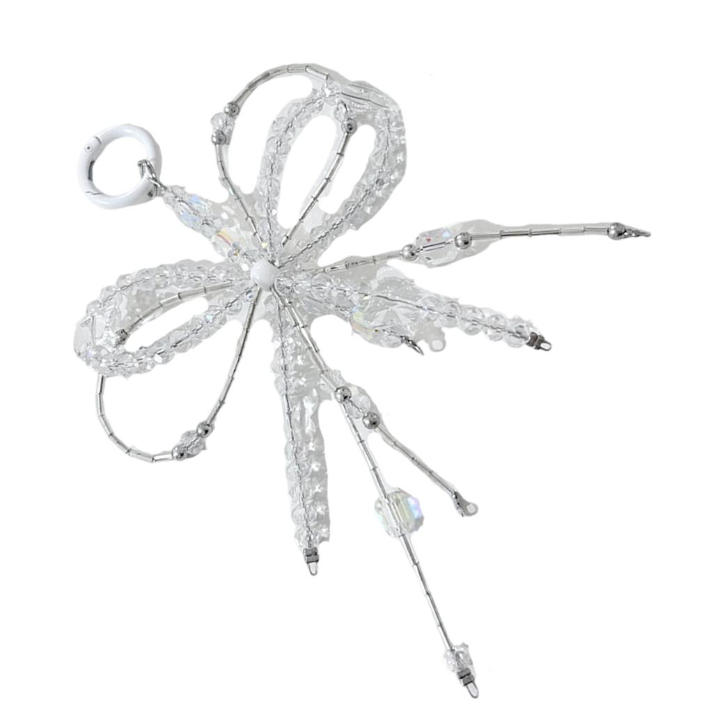 Beaded 3D Bowknot Charm Keychain Pendant Delicate Backpack Charm Fashion Phone Accessory Suitable for Various Occasion