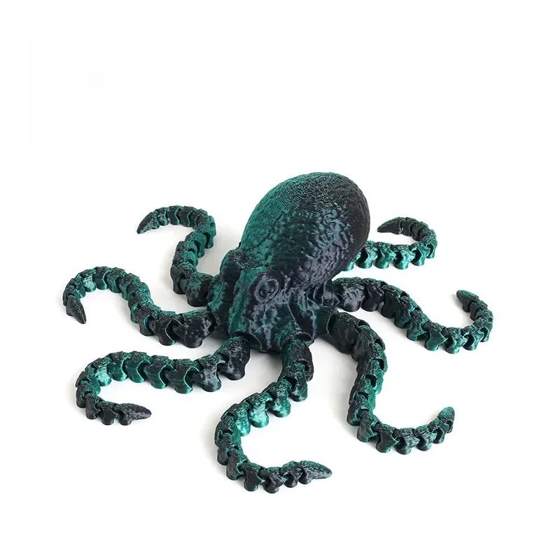 1pc 3D Printed Octopus Ornament Creative Animal Landscape Decorations Simulated Octopus Desktop Home Model Party Children's Gift
