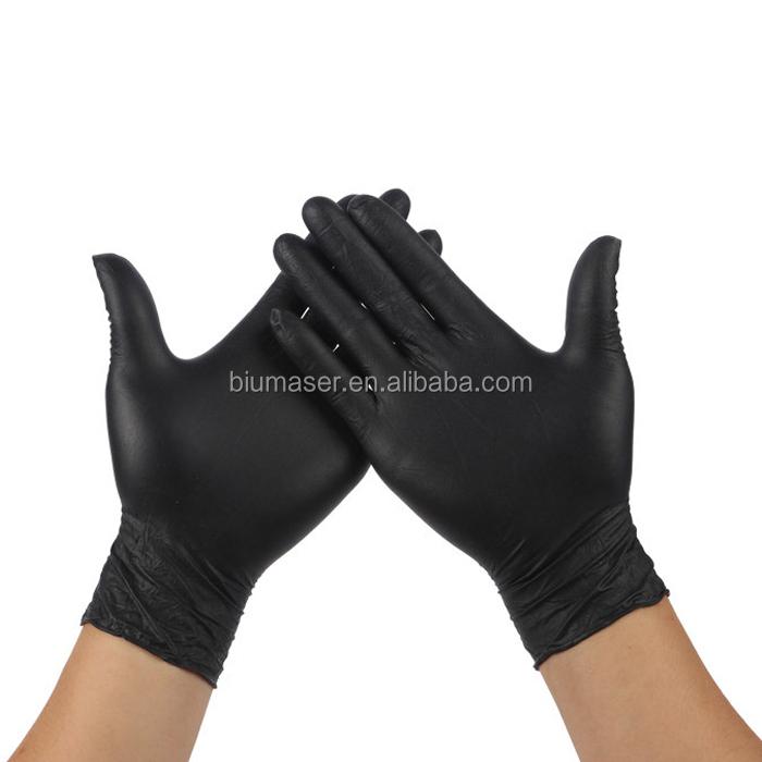 100pcs/box S,M,L Black Nitrile Tattoo Gloves Disposable Tattoo Latex Gloves