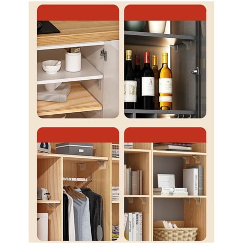 MULT Shelf Brackets, No Drilling Required, No Shelf Dowels, Strong Adhesive Hooks, Angle Brackets, L-Shaped, Supports, Joints, Adhesive Tape, Suitable