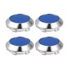 ACROPIX 4 шт. Диаметр 70 мм 6 зажимов Колпак ступицы центра колеса для автомобиля Серебристый тон Глянцевый синий