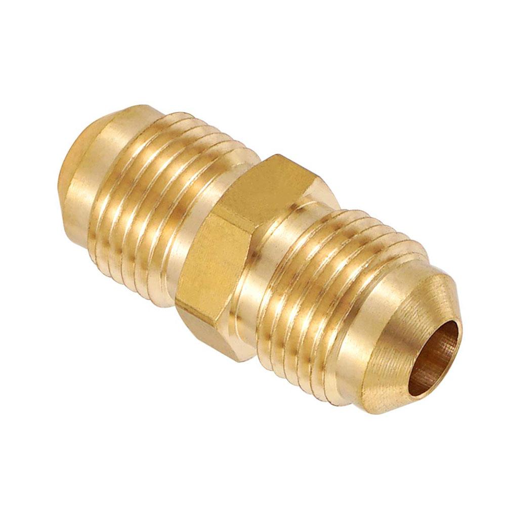 2PCS 3/8 Male Flare Straight Union Coupling Brass