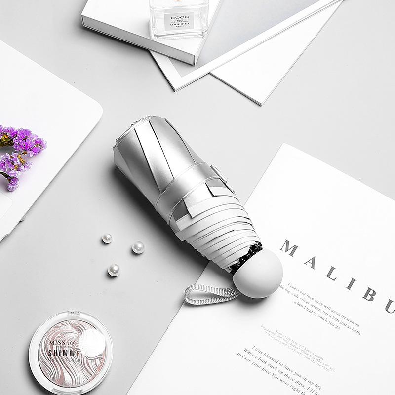 Титановое серебряное клейкое покрытие 50% скидка женский солнцезащитный зонт от солнца маленький свежий погода и дождь складной зонт зонт