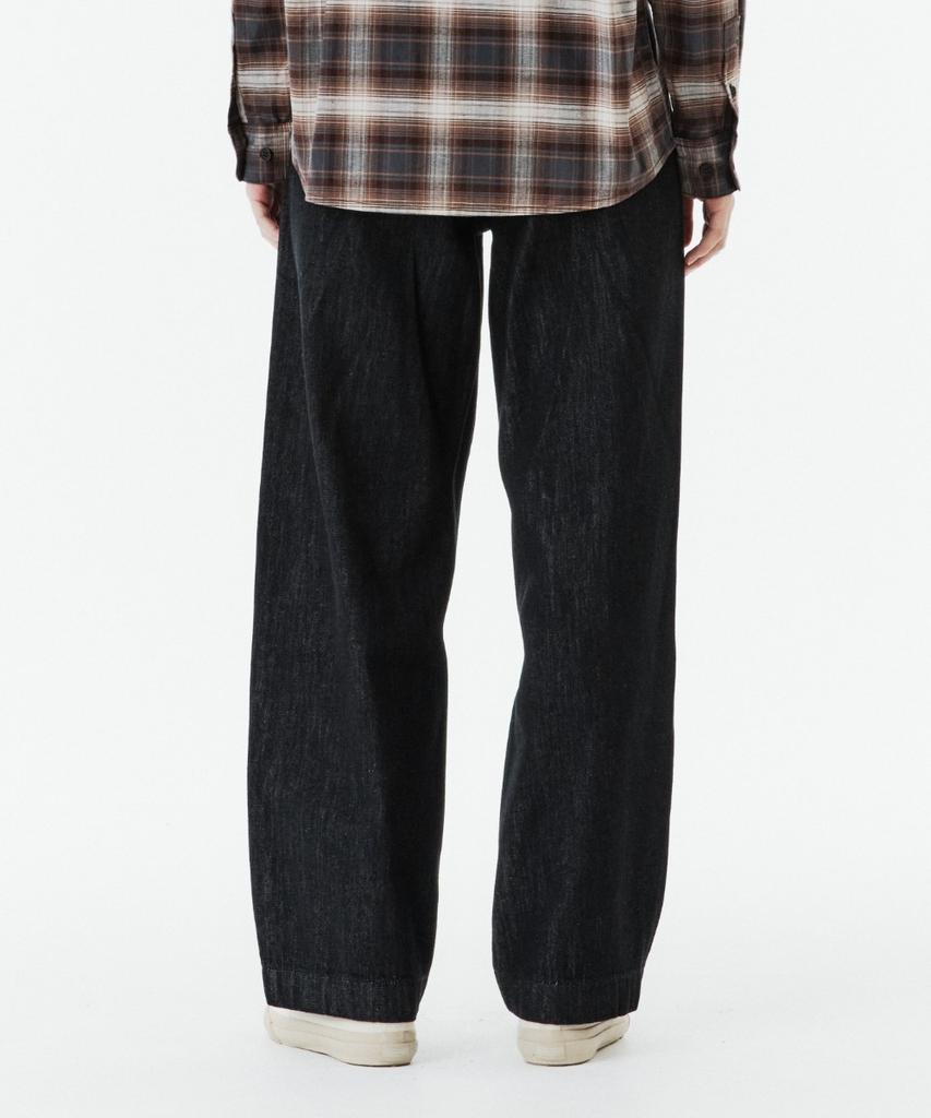 BROMPTON LONDON W Two Tuck Denim Trousers - Black (P263Wdp461)