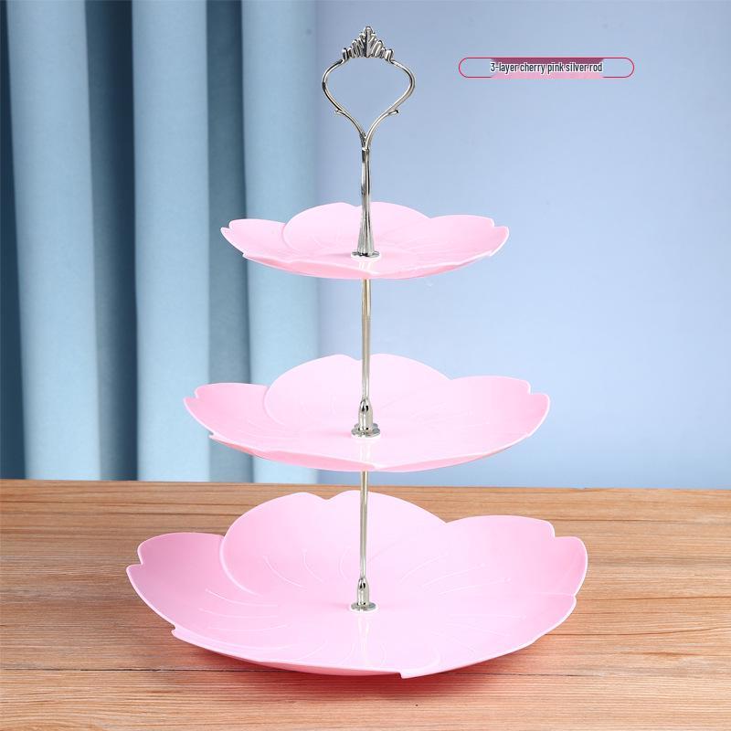 Трехъярусная подставка для торта к европейскому полуденному чаю - креативный многослойный пластиковый поднос для десертов и фруктовая тарелка