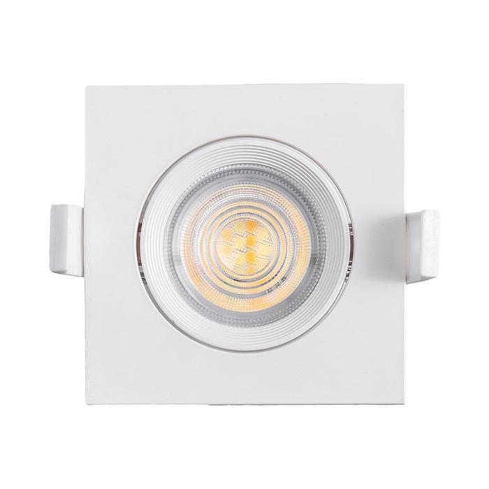 Lot de 10 spots LED encastrables 3en1 carré blanc 7W IP20 Dimmable
