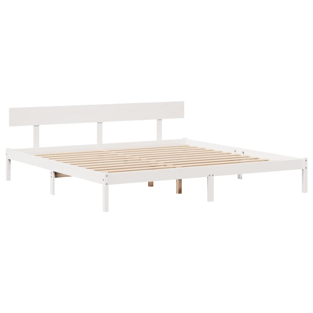Solid Wood Bed without Mattress White 180 x 200 cm Pine Wood