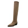Women's Shoes 2024 Hot Sale Over-the-Knee Women's Boots Fashion Pointed Toe Modern Boots Women New Pleated Solid Shoes for Women