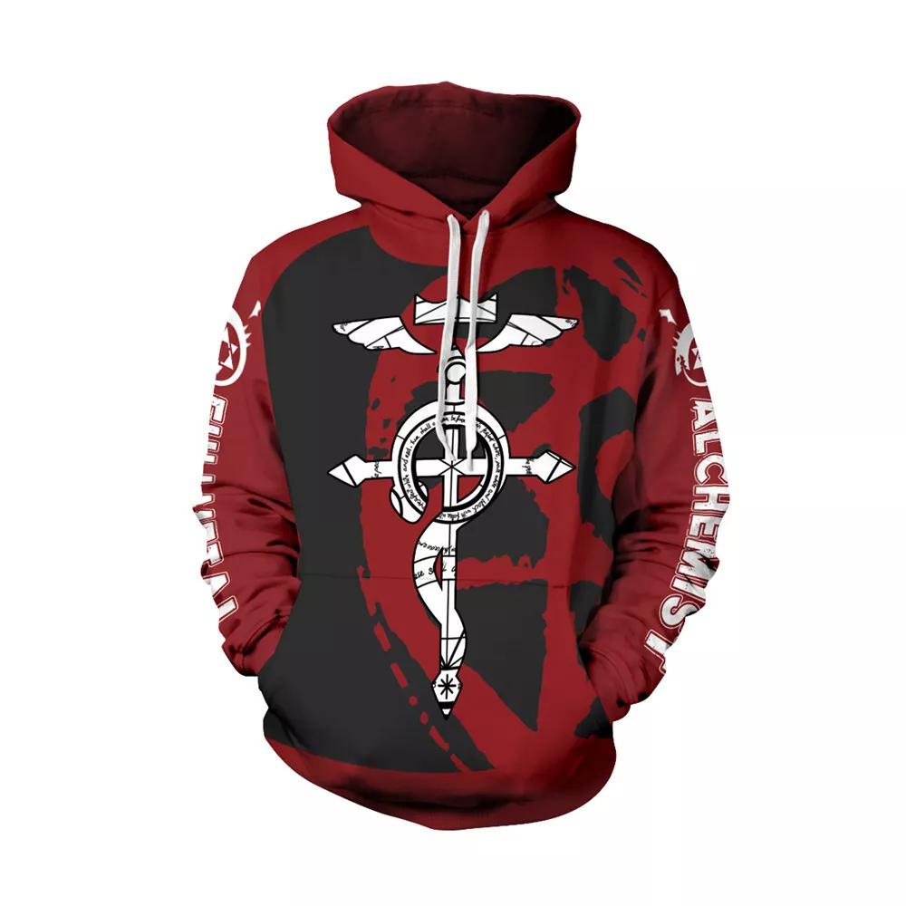 2024 Spring and Autumn Hoodies All Metal Alchemist Role Playing Clothing 3D Printed Hoodies Casual Sports Jackets Men's Families