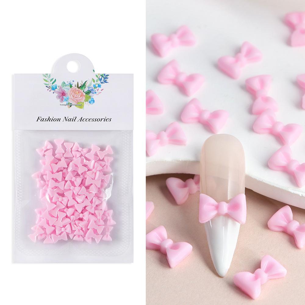 Смешанные акриловые банты 3D украшения для ногтей Цветочные смоляные подвески Золотые бусины Икра Жемчуг Смешанные стразы Аксессуары в коробке