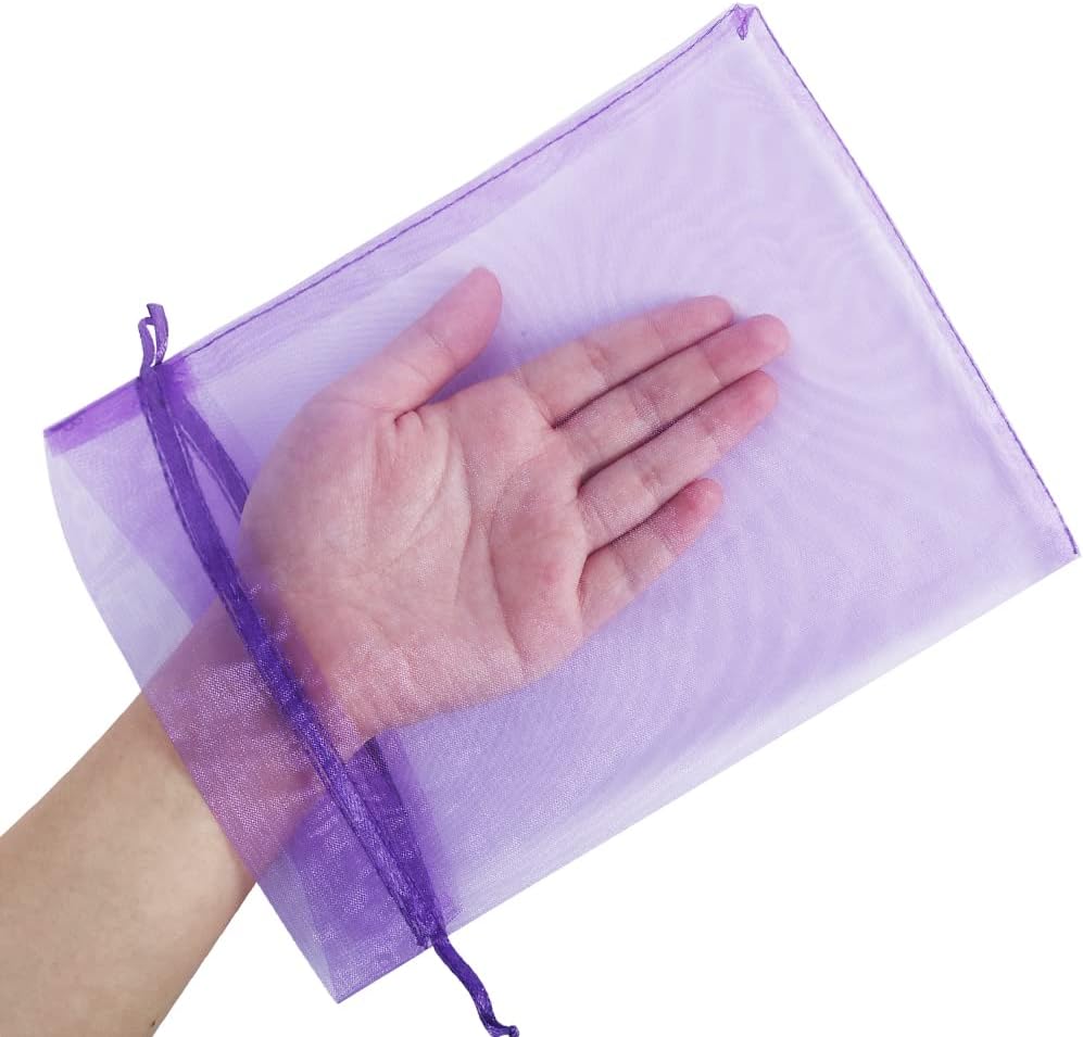 10/50/100 шт. румяно-розовые мешочки из органзы, большие, 6 x 9 дюймов, подарочные мешочки с завязкой, сетчатые мешочки для вечеринок на Рождество, свадьбу, детский душ