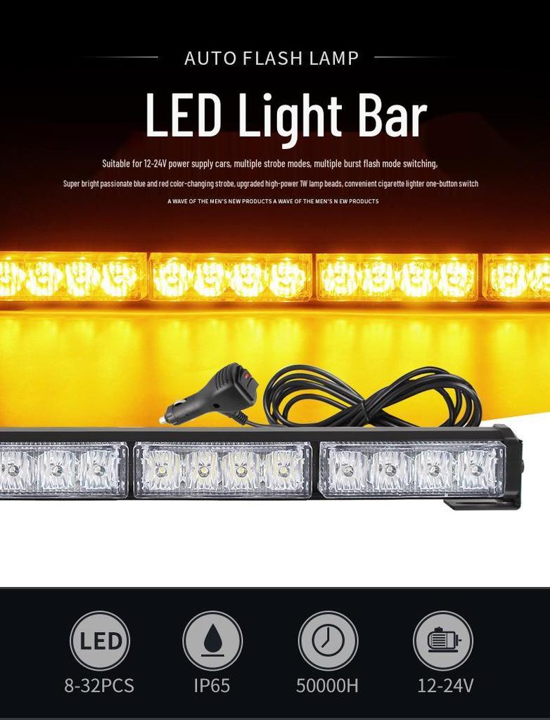 LED Strobe Warning Light Bar for Truck Roofs and Emergency Vehicles