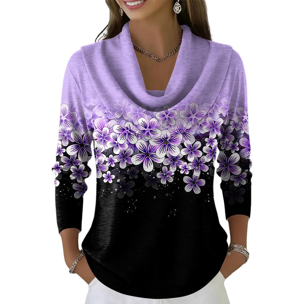 Женский повседневный и модный свитер с круглым вырезом, длинными рукавами и принтом