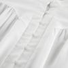 White Casual Stand Collar Puff Sleeve Loose Fit Shirt For Commute