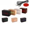 Wooden Clock Rectangular Wooden Electronic Clock Simple Mini Electronic Alarm Clock Digital Clock