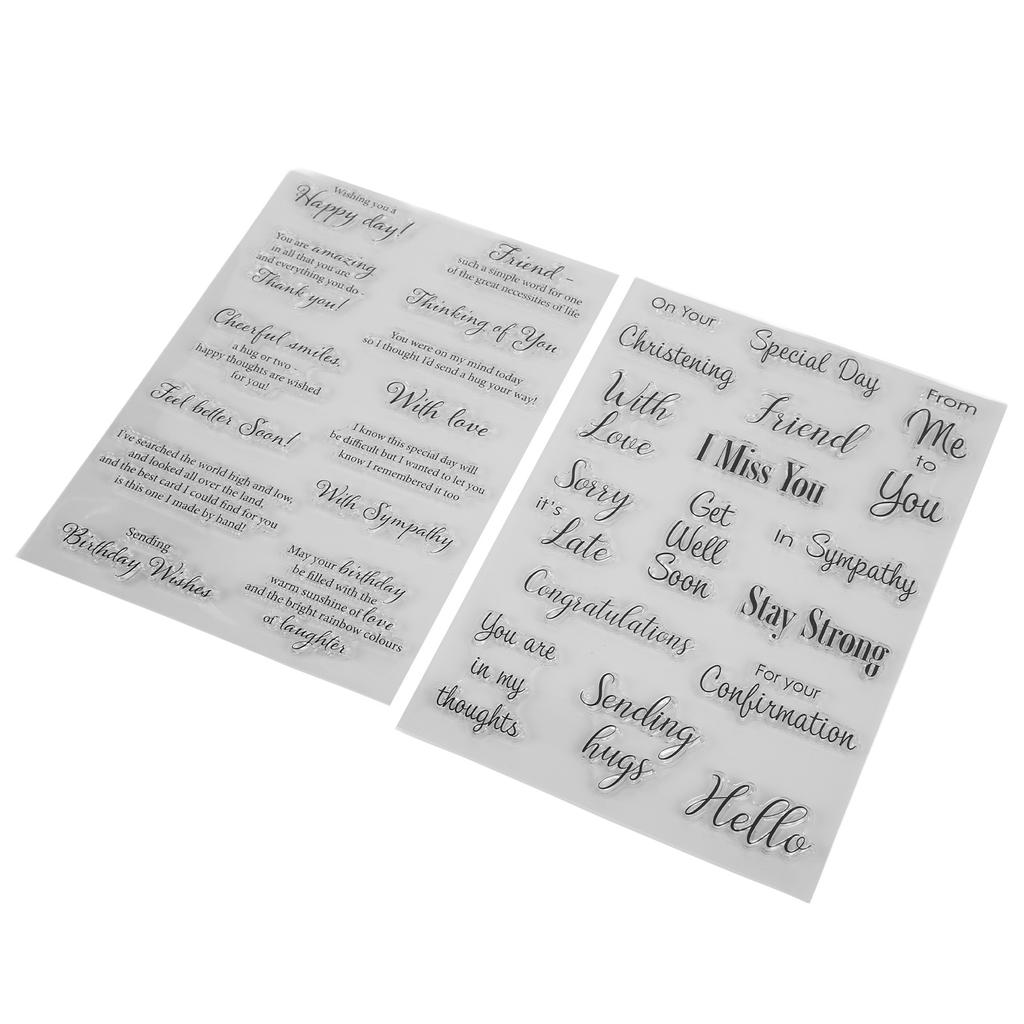 2 шт. Прозрачные штампы Материал Прозрачная печать Внешний вид Изготовление Легкий вес Тиснение Машина