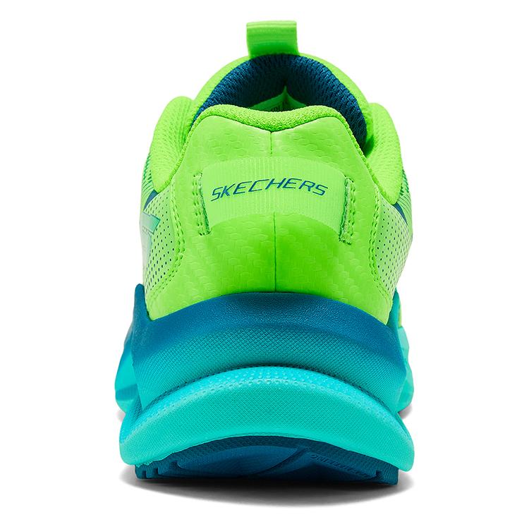 Skechers Детские модные удобные крутые уличные прочные нескользящие низкие кроссовки из синтетической кожи Детские кроссовки Сине-зеленые 404023L-LIME