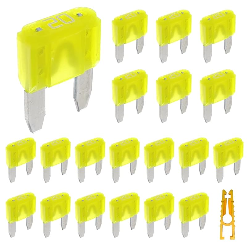 20pcs Mini Blade Fuse and 1 Fuse Puller 10A 32V Fast Blow for Replacement Fuses for Car/RV/Truck/Motorcycle/Boat (Mini 10 Amp)