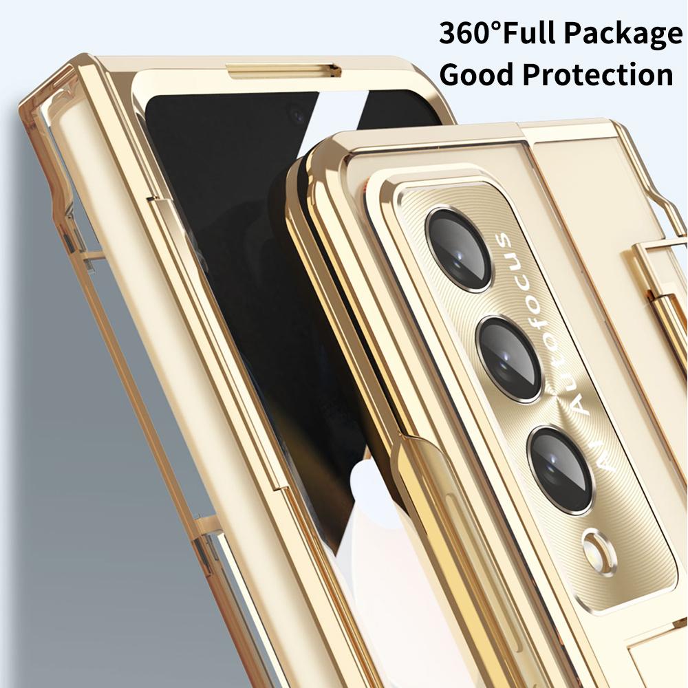 Прозрачный защитный чехол с шарниром для Samsung Galaxy Z Fold 7 6 5 4 3 с пленочным покрытием для линз и защитной пленкой для экрана Z Fold6 Fold7