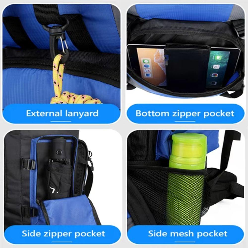 90L Large Capacity Oxford Cloth Backpack Water Repellent Double-Shoulder Bag Mountaineering Hiking