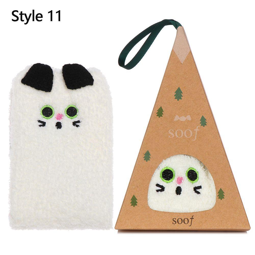 Теплые носки с рисунком животных 3D пушистые коралловые носки для носков рождественские подарочные носки с коробкой