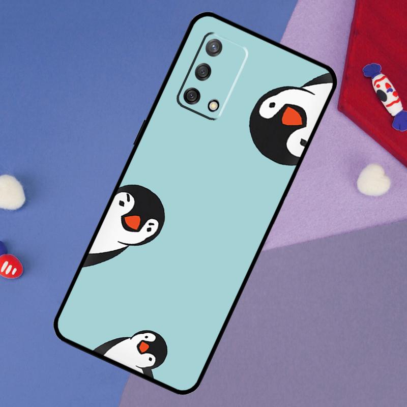 Cute Kawaii Penguin Case For Oppo A5 Pro A6 A57 A17 A78 A54 A74 A94 A76 A16 A96 A18 A40 A60 A80 A38 A58 A98 A15