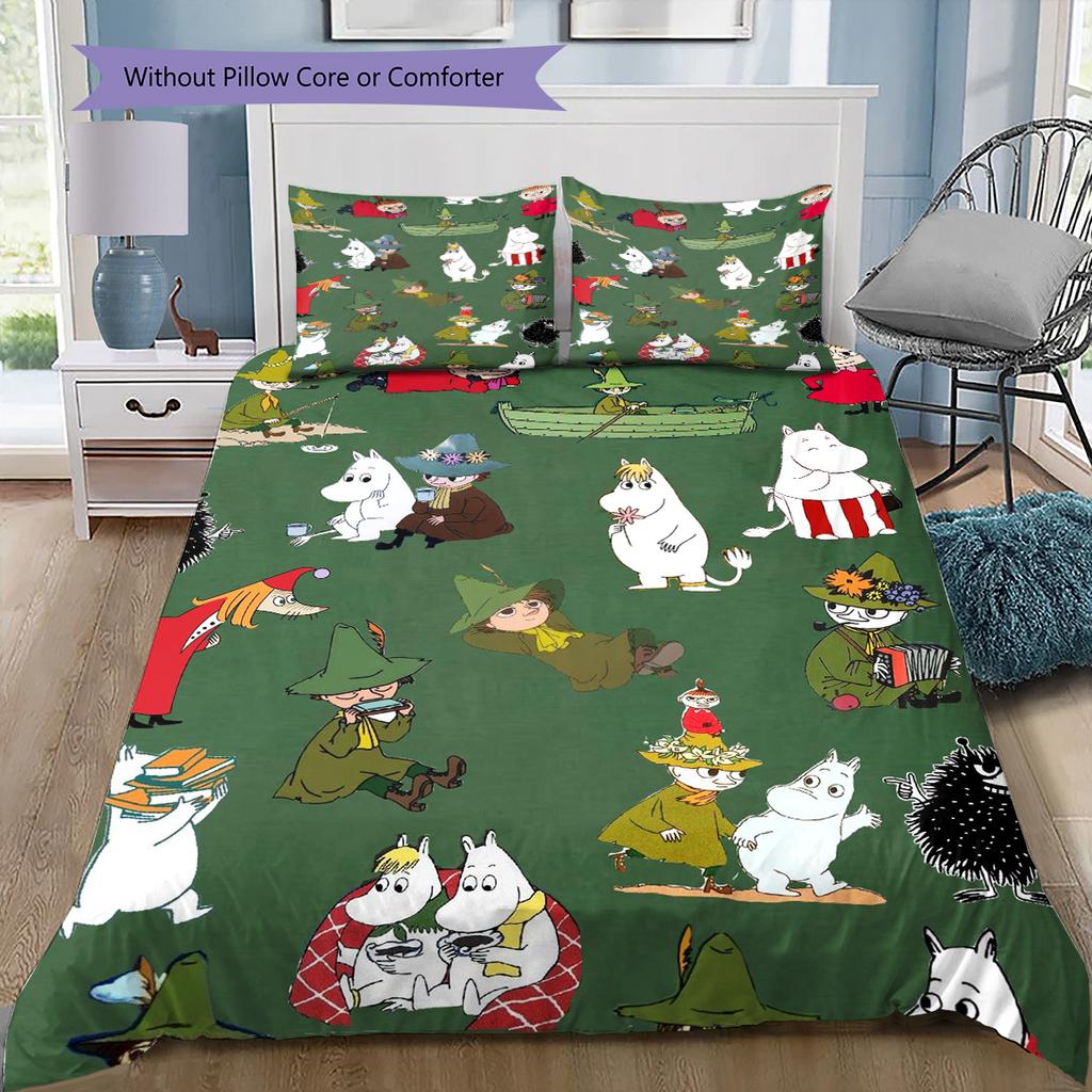 Мультяшный Узор Комплект Постельного Белья Одеяло Пододеяльник Наволочка Домашний Декор Подарок на День Рождения (1 пододеяльник + 2 наволочки, без наполнителя)