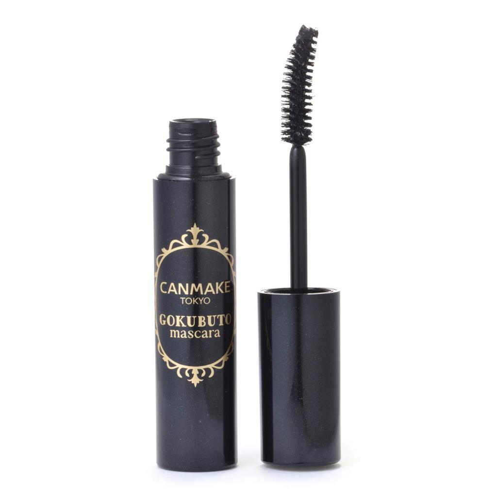 Canmake Gokubuto Mascara Super Black easily removed with warm 6.8g Volume, curl-holding, water.