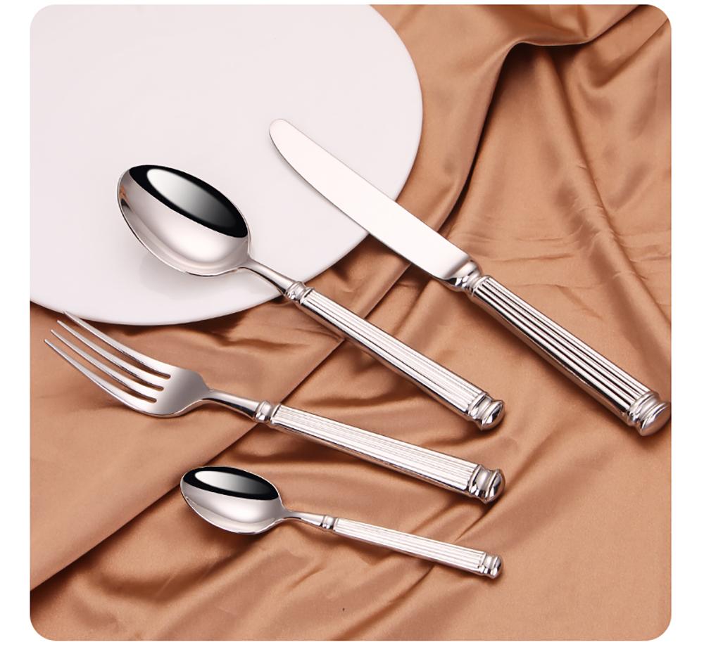 12/16/20 предметов Серебряный набор столовых приборов из нержавеющей стали Элегантная столовая посуда Винтажный набор ножей ложек вилок Кухонная утварь