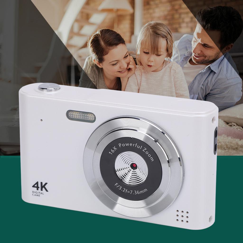 Digital Camera 16x Zoom 4K 48MP 2.4 Inch Screen Anti Shake Video Recording Compact Digital Camera for Travel with Flash