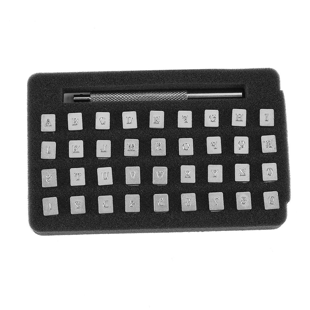 36 шт., стальной штамп с буквами и номерами, штамп для кожи, перфоратор для печати на коже своими руками