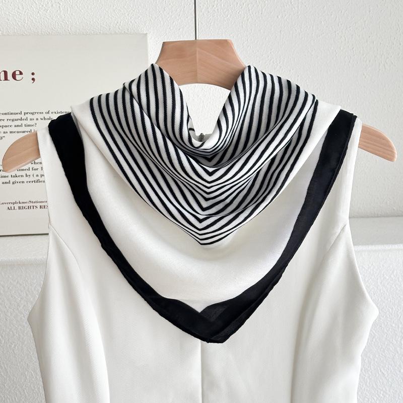 Women's French Red Cotton Silk Blend Scarf – 70CM Neck and Headscarf, Spring/Autumn Fashion Accessory