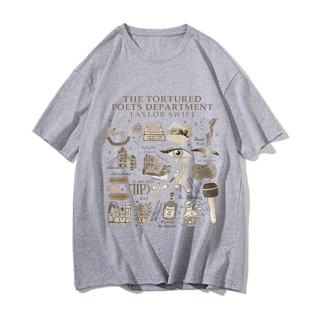 Новый альбом The Tortured Poets Department TTPD Футболка Аксессуары TS Всё честно в любви и поэзии Хлопковая футболка Графические футболки Мужские