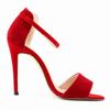 LOSLANDIFEN Sexy Women Summer Sandals Thin Heels Shoes Open Toe Velvet Party  Black Elegant Woman Buckle Pumps